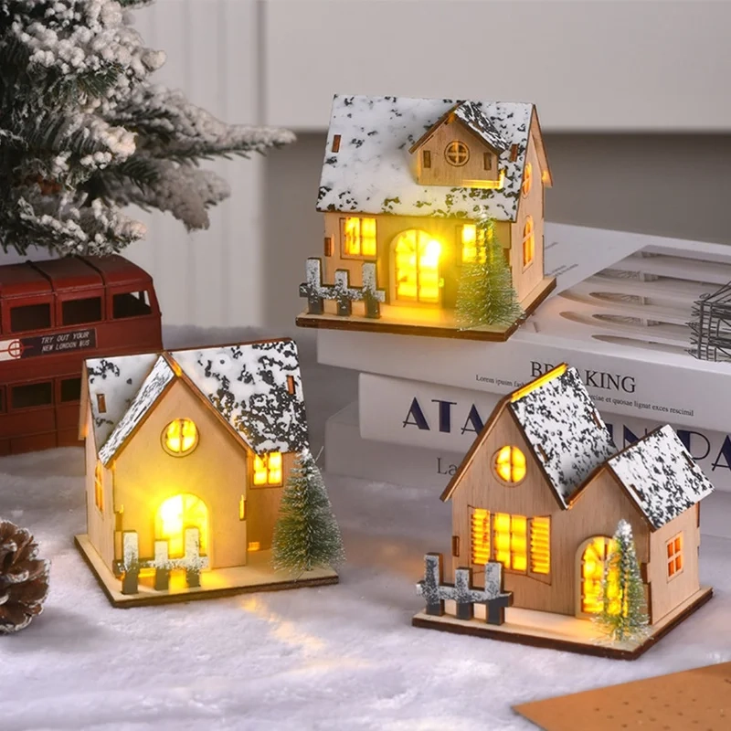 LED Wooden Christmas Village House